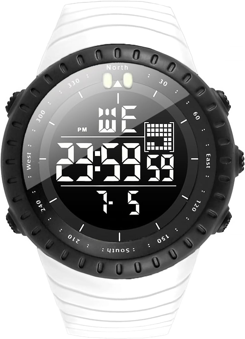KXAITO Men's Watches Sports Outdoor Waterproof Military Digital Watch Date Multi Function Tactics LED Face Alarm Stopwatch for Men 6256