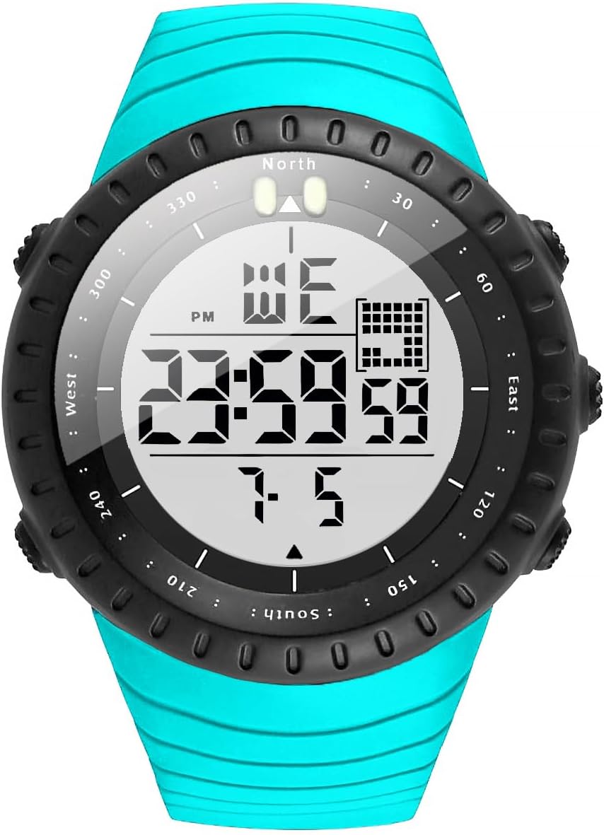 KXAITO Men's Watches Sports Outdoor Waterproof Military Digital Watch Date Multi Function Tactics LED Face Alarm Stopwatch for Men 6256
